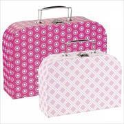 Koffer mit rosa Muster 2er Set