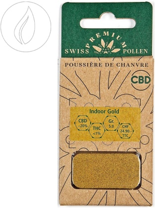 Swiss Premium Pollen Indoor Gold (5g) - (CBD ca. 20%, THC <1%) - CBD Hasch/Blütenstaub