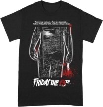 Friday The 13Th - Bloody Poster X-Large Black T-Shirt