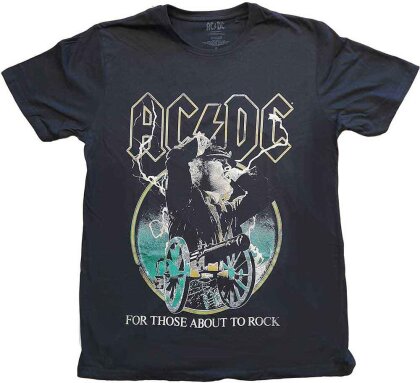 AC/DC Unisex T-Shirt - For Those About To Rock Yellow Outlines