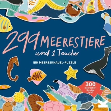 299 Meerestiere und 1 Taucher - 300 meerestier-förmige Teile