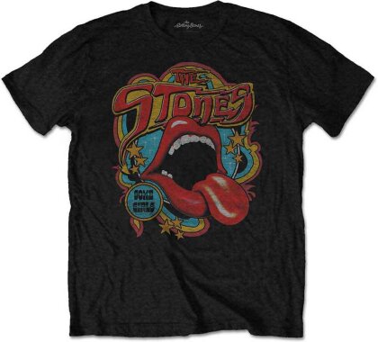 The Rolling Stones Unisex T-Shirt - Retro 70s Vibe (Soft Hand Inks) (XXXXX-Large)