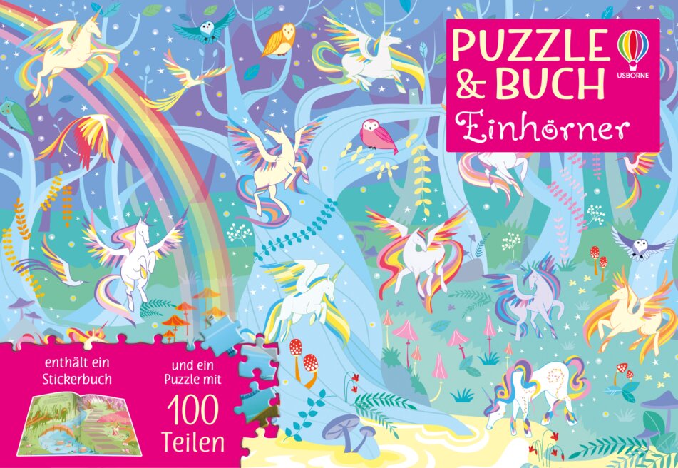 Puzzle & Buch - Einhörner