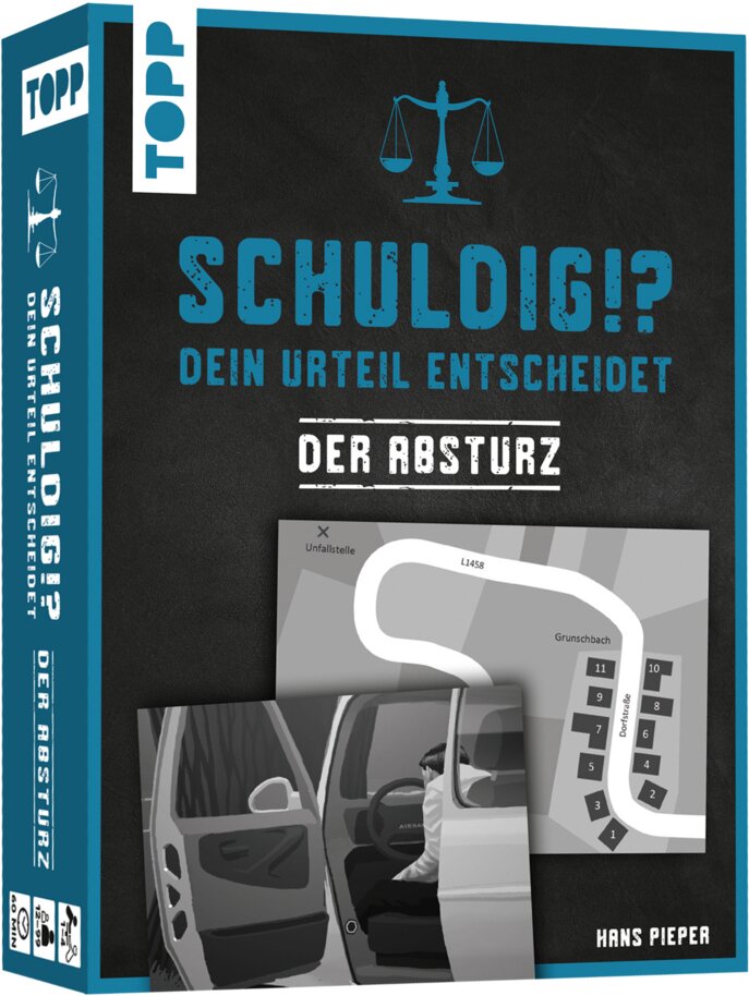 Schuldig?! Dein Urteil entscheidet - Der Absturz. Krimispiel in 50 Karten