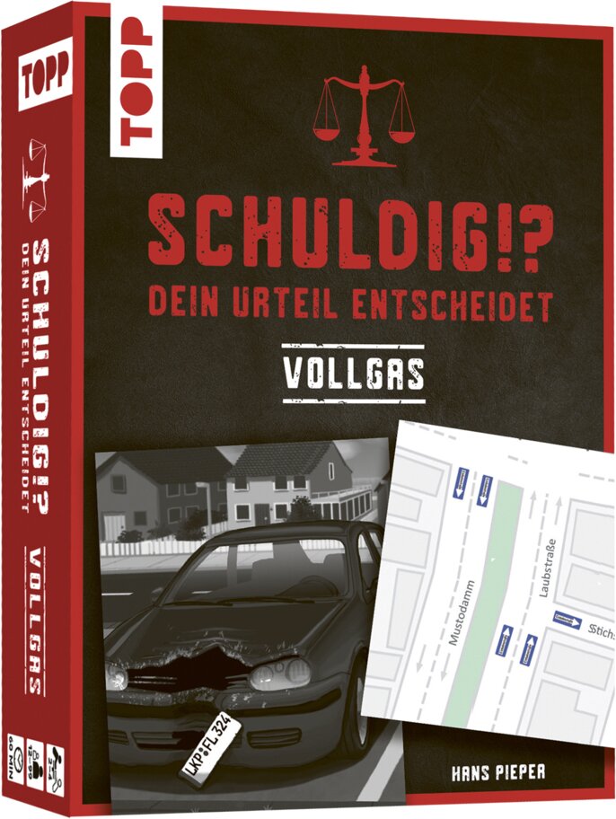 Schuldig?! Dein Urteil entscheidet - Vollgas. Krimispiel in 50 Karten