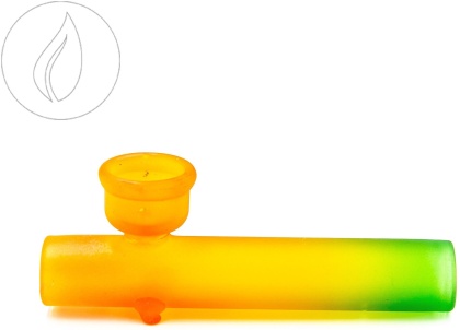 Coloured Glass Pipe: Rasta - 10cm