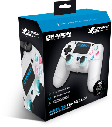 Dragonwar - Dragon Shock 4 Wireless Controller White