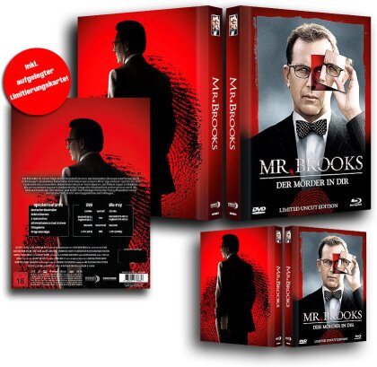 Mr. Brooks - Der Mörder in dir (2007) (Cover B, Limited Edition, Mediabook, Uncut, Blu-ray + DVD)