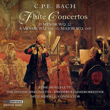 David Riddell, Rune Most & The Danish Sinfonietta (Randers Kammerorkester) - Flute Concertos - D Minor WQ. 22, A Minor WQ. 166, G Major WQ. 169