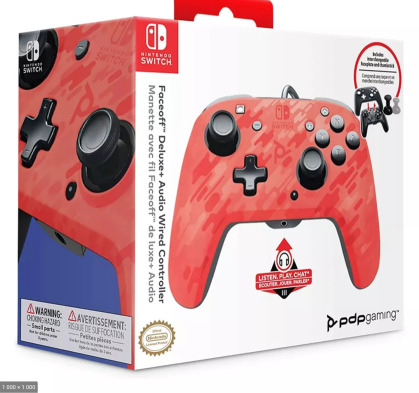 PDP - Nintendo Switch Faceoff Controller Deluxe Audio - Camo Red