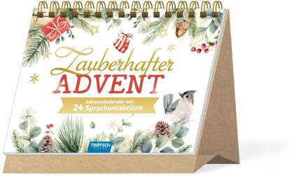 Trötsch Adventskalender zum Aufstellen Zauberhafter Advent - Adventskalender mit 24 Spruchweisheiten