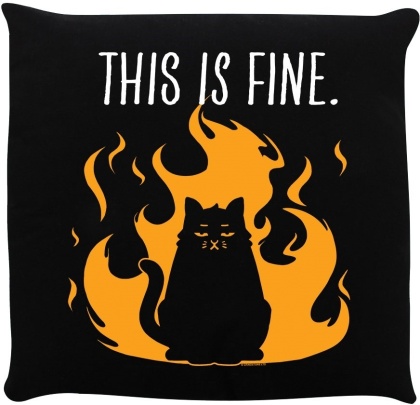 This Is Fine Cat - Cushion