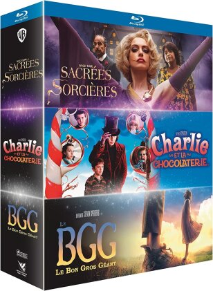 Sacrées sorcières (2020) / Charlie et la chocolaterie (2005) / Le BGG, Le Bon Gros Géant (2016) (3 Blu-rays)