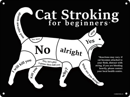 Cat Stroking for Beginners - Mini Tin Sign