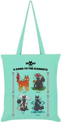 Spooky Cat: A Guide to the Elements - Mint Green Tote Bag