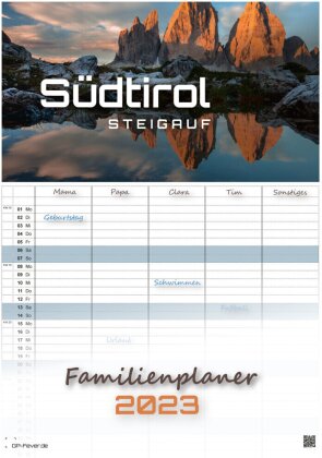 Südtirol - eine Reise durch bezaubernde Landschaften - 2023 - Kalender DIN A3 - (Familienplaner)