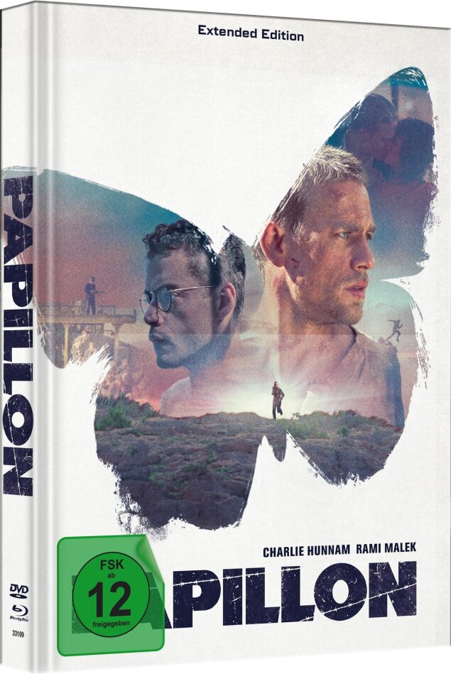 Papillon (2017) (Cover D, Extended Edition, Limited Edition, Mediabook, Blu-ray + DVD)