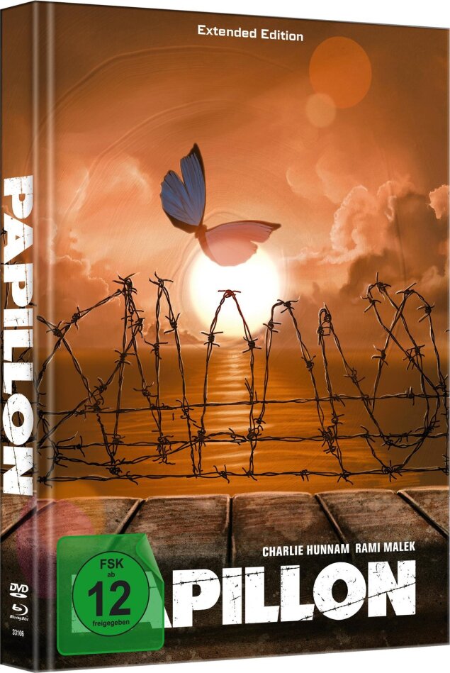 Papillon (2017) (Cover A, Extended Edition, Limited Edition, Mediabook, Blu-ray + DVD)