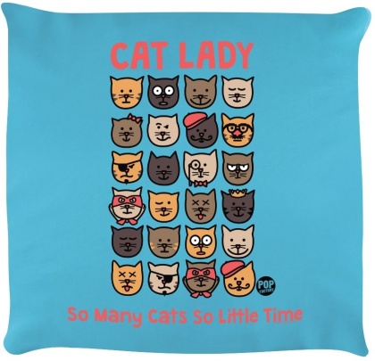 Pop Factory: Cat Lady - Cushion (Sky Blue)
