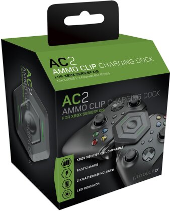 Gioteck - AC2 Ammo Clip Charging Dock with 2 600 mAh Batteries for Xbox Series