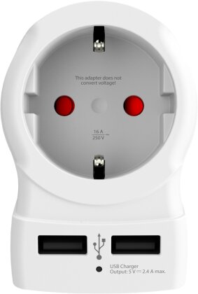 Skross Europe to US Travel Adapter and USB Charger (x2)