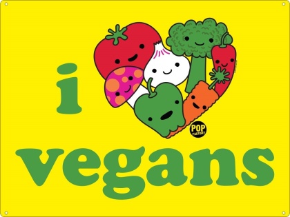 Pop Factory: I Love Vegans - Tin Sign