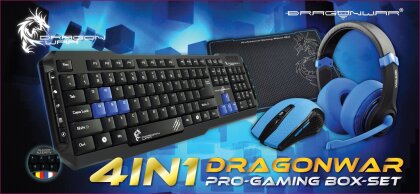 Dragonwar 4 in 1 Pro-Gaming Box-Set Azerty Edition bleue
