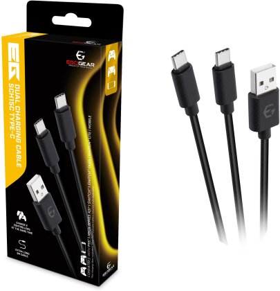 EgoGear - Double câble de chargement Type-C SCH15C Noir pour PS5, Xbox Series X|S, Switch, Switch Lite et Switch OLED