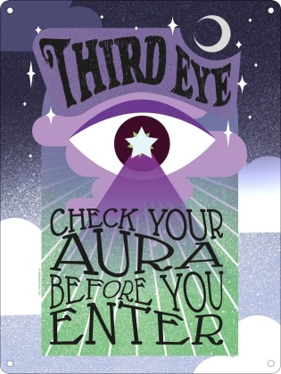 Check Your Aura Before You Enter - Mini Tin Sign