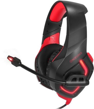 Gaming Headphones - K1B with LED Black Red