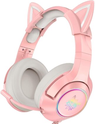 Gaming Headphones - K9 Cat Ears Pink