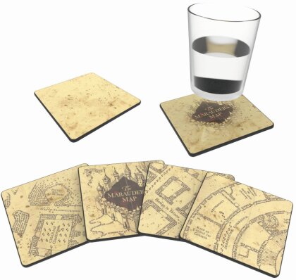 Harry Potter: Marauders Map - 4 Pack Cold Reveal Coasters