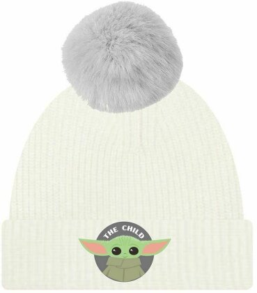 Star Wars: The Mandalorian - Bonnet à pompon Blanc Badge "The Child"