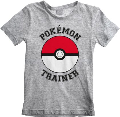 Nintendo - T-shirt Enfant Gris chiné Pokémon Entraîneur - 12-13 ans