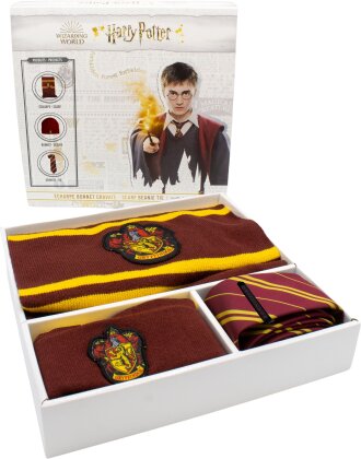 Harry Potter - Coffret Bonnet - Echarpe - Cravatte - Pince Cravatte Gryffondor
