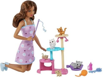 Barbie-Puppe und Kätzchen Kratzbaum Spielset