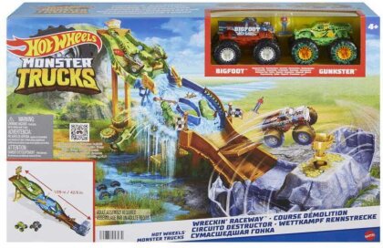Monster Trucks Wettkampf - Rennstrecke, Hot Wheels, 47x109x