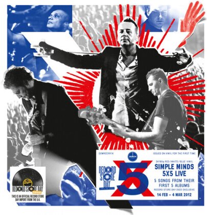 Simple Minds - 5 X 5 Live (First Time On Vinyl, RSD 2022, Demon/Edsel, Blue/White/Red Vinyl, 3 LPs)