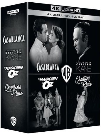 Casablanca / Citizen Kane / Le magicien d'Oz / Chantons sous la pluie (4 4K Ultra HDs + 4 Blu-ray)