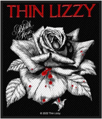 Thin Lizzy Woven Patch - Black Rose (Standard)
