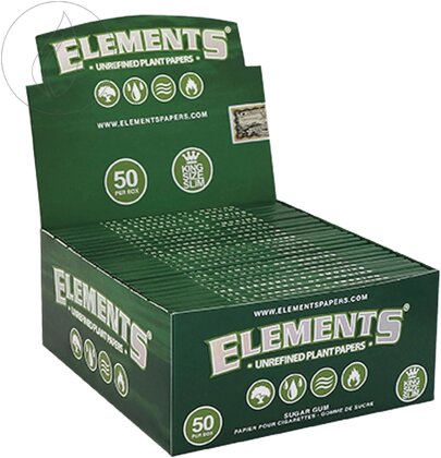 Elements King Size Slim Unrefinished Plant Papers Box