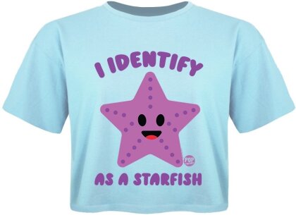 Pop Factory: I Identify As A Starfish - Sky Blue Boxy Crop Top