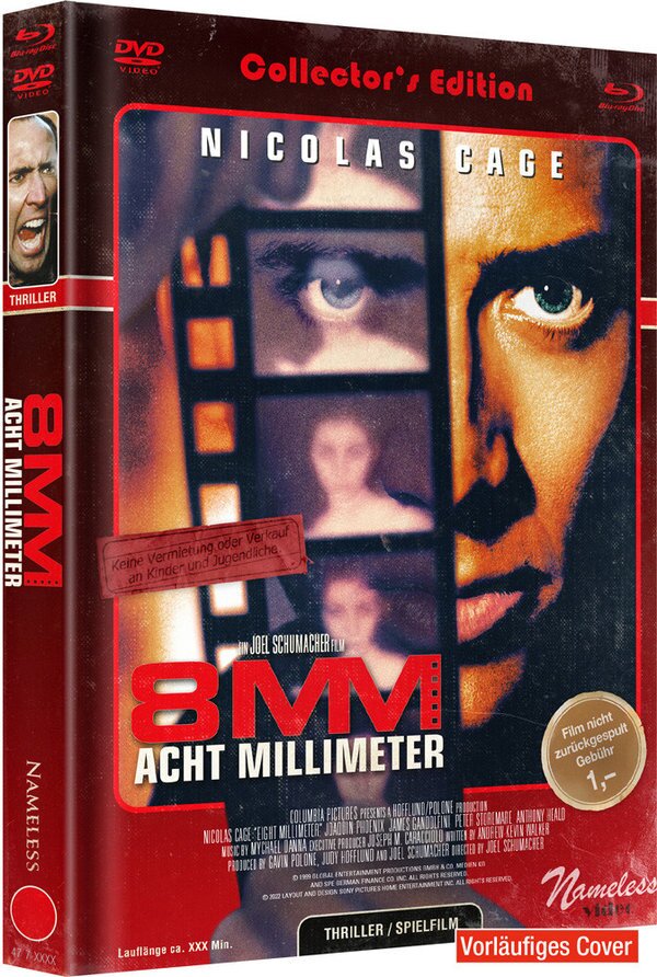 8MM - Acht Millimeter (1999) (Cover D, Collector's Edition, Limited Edition, Mediabook, Uncut, Blu-ray + DVD)