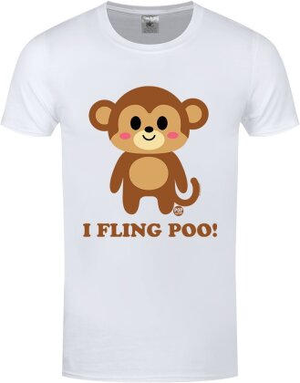 Pop Factory: I Fling Poo! - Men's White T-Shirt