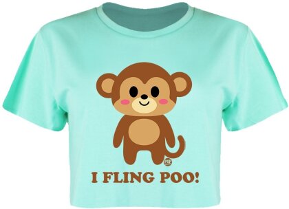 Pop Factory: I Fling Poo! - Ladies Peppermint Boxy Crop Top