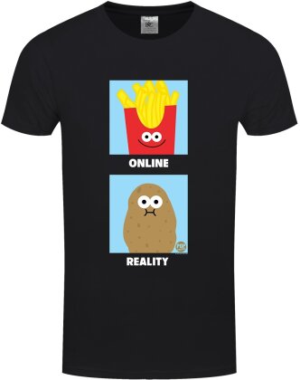 Pop Factory: Online V Reality - Men's Black T-Shirt
