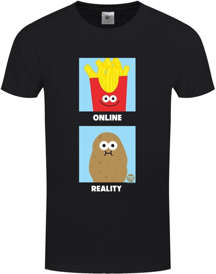 Pop Factory: Online V Reality - Men's Black T-Shirt - Grösse M