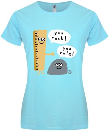 Pop Factory: You Rock You Rule - Ladies Turquoise T-Shirt