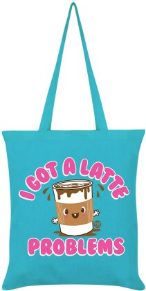 Pop Factory: I Got A Latte Problems - Azure Blue Tote Bag