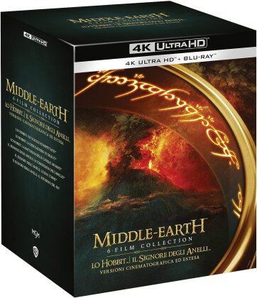 Middle-Earth: 6-Film Collection - The Hobbit 1-3 / The Lord of the Rings 1-3 (Vanilla Edition, Extended Edition, Versione Cinema, 15 4K Ultra HDs + 15 Blu-ray)